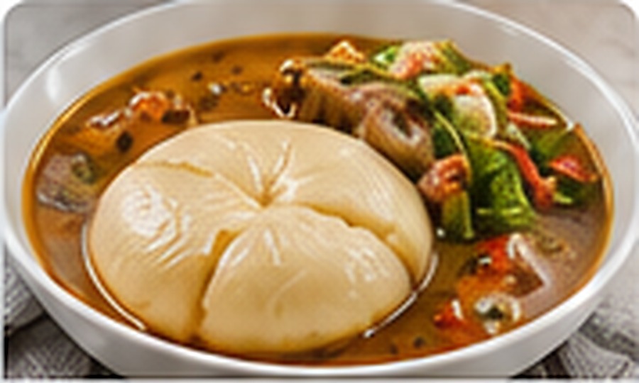 Foutou banane sauce graine